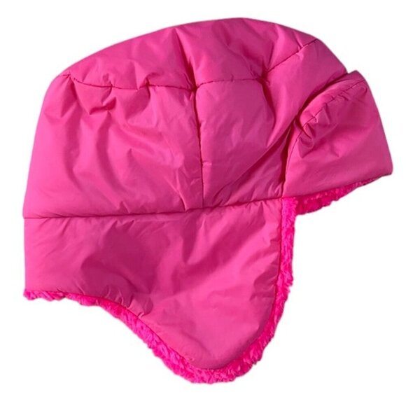 UGG ALL WEATHER TRAPPER HAT WOMEN L/XL COSMO PINK FAUX FUR LINED FLAT CROWN - Picture 7 of 8